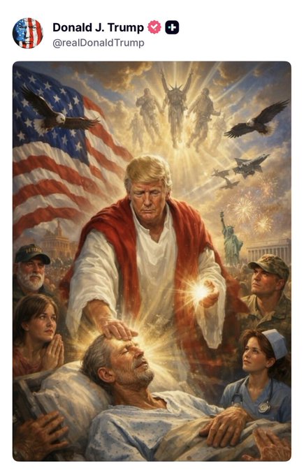 Trump Posts, Deletes Picture of Himself as Jesus; Faces Immediate Bipartisan Backlash
